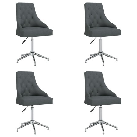 Sillas de comedor giratorias 4 unidades tela gris oscuro de vidaXL, Sillas de comedor - Ref: Foro24-3093038, Precio: 622,11 €...