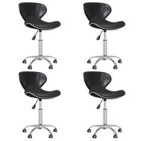 Swivel dining chairs 4 units black synthetic leather by vidaXL, dining chairs - Ref: Foro24-3088606, Price: 180,17 €, Discoun...