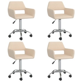 Swivel dining chairs 4 units cream fabric by vidaXL, dining chairs - Ref: Foro24-3089332, Price: 248,55 €, Discount: %