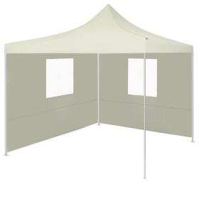 Professionelles Faltzelt mit 2 cremefarbenen Stahlwänden 2x2m von vidaXL, Zelte und Pavillons - Ref: Foro24-48881, Preis: 116...