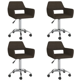 Swivel dining chairs 4 units dark brown fabric by vidaXL, dining chairs - Ref: Foro24-3089334, Price: 247,99 €, Discount: %