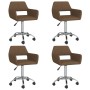 Swivel dining chairs 4 units brown fabric by vidaXL, dining chairs - Ref: Foro24-3089333, Price: 240,14 €, Discount: %