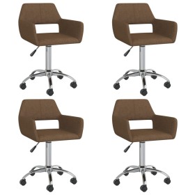 Swivel dining chairs 4 units brown fabric by vidaXL, dining chairs - Ref: Foro24-3089333, Price: 240,14 €, Discount: %