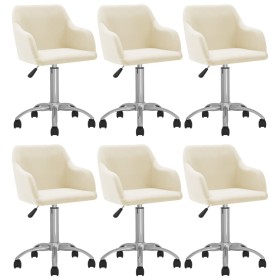 Swivel dining chairs 6 units cream fabric by vidaXL, dining chairs - Ref: Foro24-3089766, Price: 380,74 €, Discount: %