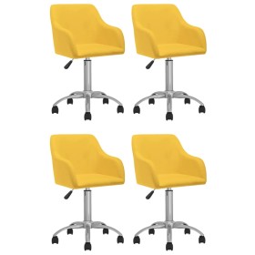 Sillas de comedor giratorias 4 unidades tela amarillo de vidaXL, Sillas de comedor - Ref: Foro24-3089759, Precio: 272,21 €, D...