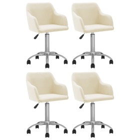 Swivel dining chairs 4 units cream fabric by vidaXL, dining chairs - Ref: Foro24-3089754, Price: 254,61 €, Discount: %