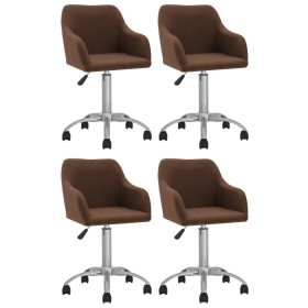 Swivel dining chairs 4 units brown fabric by vidaXL, dining chairs - Ref: Foro24-3089755, Price: 262,79 €, Discount: %