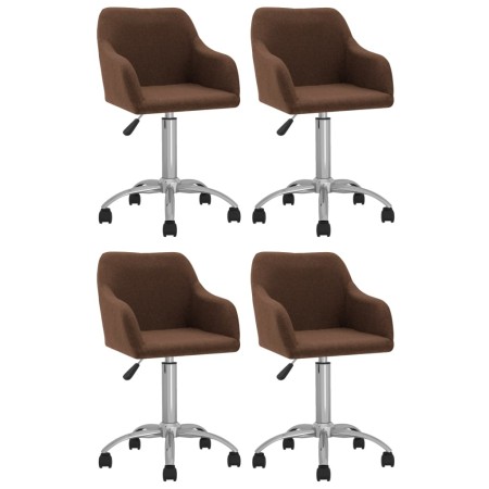 Swivel dining chairs 4 units brown fabric by vidaXL, dining chairs - Ref: Foro24-3089755, Price: 262,99 €, Discount: %