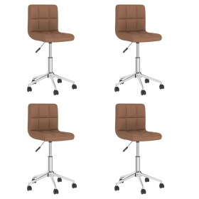 Swivel dining chairs 4 units brown fabric by vidaXL, dining chairs - Ref: Foro24-3087700, Price: 186,99 €, Discount: %