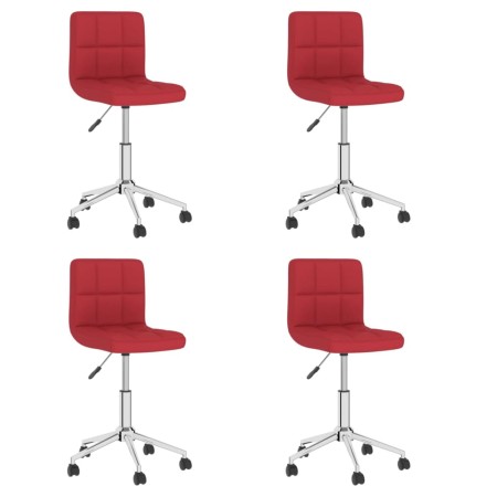 Sillas de comedor giratorias 4 unidades tela rojo tinto de vidaXL, Sillas de comedor - Ref: Foro24-3087705, Precio: 186,36 €,...