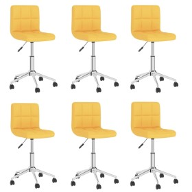 Swivel dining chairs 6 units mustard yellow fabric by vidaXL, dining chairs - Ref: Foro24-3087714, Price: 275,63 €, Discount: %