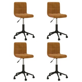 Swivel dining chairs 4 pcs brown velvet by vidaXL, dining chairs - Ref: Foro24-3087758, Price: 182,99 €, Discount: %