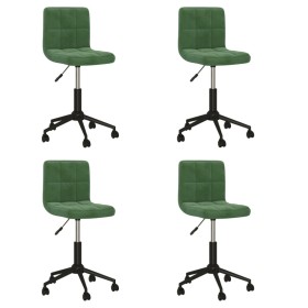 Sillas de comedor giratorias 4 unidades terciopelo verde oscuro de vidaXL, Sillas de comedor - Ref: Foro24-3087763, Precio: 1...