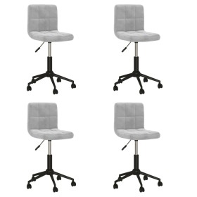 4pcs Light Gray Velvet Swivel Dining Chairs by vidaXL, dining chairs - Ref: Foro24-3087760, Price: 185,99 €, Discount: %