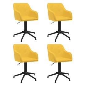 Sillas de comedor giratorias 4 unidades tela amarillo de vidaXL, Sillas de comedor - Ref: Foro24-3089445, Precio: 287,99 €, D...