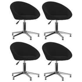 Sillas de comedor giratorias 4 unidades tela negro de vidaXL, Sillas de comedor - Ref: Foro24-3089499, Precio: 270,99 €, Desc...