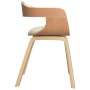 Cream synthetic leather and curved wood dining chair by vidaXL, dining chairs - Ref: Foro24-3092374, Price: 155,04 €, Discoun...