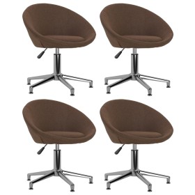 Swivel dining chairs 4 units brown fabric by vidaXL, dining chairs - Ref: Foro24-3089501, Price: 257,99 €, Discount: %