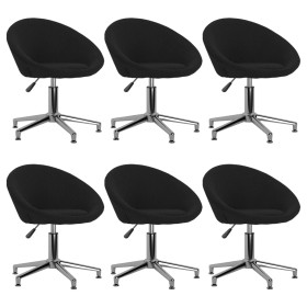 Swivel dining chairs 6 units black fabric by vidaXL, dining chairs - Ref: Foro24-3089511, Price: 404,99 €, Discount: %