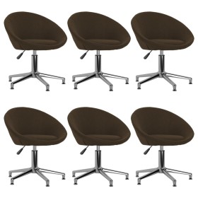 Swivel dining chairs 6 units dark brown fabric by vidaXL, dining chairs - Ref: Foro24-3089514, Price: 385,76 €, Discount: %