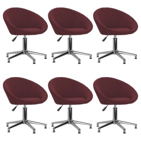 Sillas de comedor giratorias 6 unidades tela morada de vidaXL, Sillas de comedor - Ref: Foro24-3089520, Precio: 391,99 €, Des...