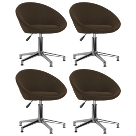 Swivel dining chairs 4 units dark brown fabric by vidaXL, dining chairs - Ref: Foro24-3089502, Price: 257,66 €, Discount: %