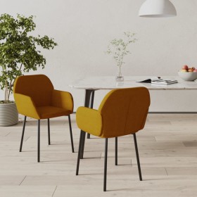 Dining chairs 2 units brown velvet by vidaXL, dining chairs - Ref: Foro24-344709, Price: 104,56 €, Discount: %