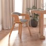 Silla de comedor de madera curvada y tela gris taupé de vidaXL, Sillas de comedor - Ref: Foro24-3092376, Precio: 147,99 €, De...