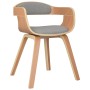 Silla de comedor de madera curvada y tela gris taupé de vidaXL, Sillas de comedor - Ref: Foro24-3092376, Precio: 147,99 €, De...