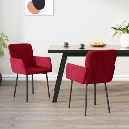 Dining chairs 2 units red velvet by vidaXL, dining chairs - Ref: Foro24-344784, Price: 113,82 €, Discount: %