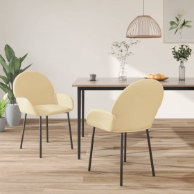 Dining chairs 2 units cream velvet by vidaXL, dining chairs - Ref: Foro24-344772, Price: 111,99 €, Discount: %