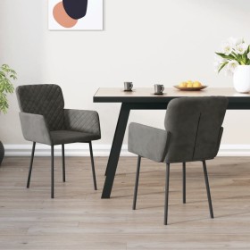 Sillas de comedor 2 unidades terciopelo gris oscuro de vidaXL, Sillas de comedor - Ref: Foro24-344780, Precio: 113,18 €, Desc...