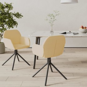 Swivel dining chairs 2 pcs cream velvet by vidaXL, dining chairs - Ref: Foro24-344749, Price: 122,38 €, Discount: %