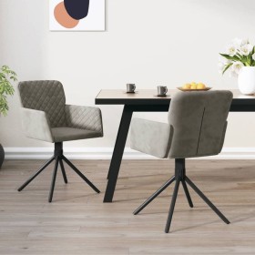 2pcs Light Gray Velvet Swivel Dining Chairs by vidaXL, dining chairs - Ref: Foro24-344790, Price: 144,99 €, Discount: %