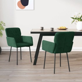 Sillas de comedor 2 unidades terciopelo verde oscuro de vidaXL, Sillas de comedor - Ref: Foro24-344781, Precio: 106,19 €, Des...