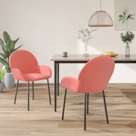 Sillas de comedor 2 unidades terciopelo rosa de vidaXL, Sillas de comedor - Ref: Foro24-344767, Precio: 125,99 €, Descuento: %