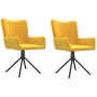 Sillas de comedor giratorias 2 uds terciopelo amarillo de vidaXL, Sillas de comedor - Ref: Foro24-344816, Precio: 132,74 €, D...