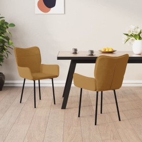 Dining chairs 2 units brown velvet by vidaXL, dining chairs - Ref: Foro24-344828, Price: 108,99 €, Discount: %