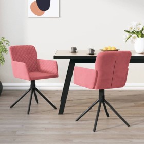 Swivel dining chairs 2 units pink velvet by vidaXL, dining chairs - Ref: Foro24-344794, Price: 155,99 €, Discount: %