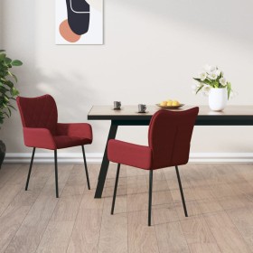 Dining chairs 2 units red fabric by vidaXL, dining chairs - Ref: Foro24-344834, Price: 110,68 €, Discount: %