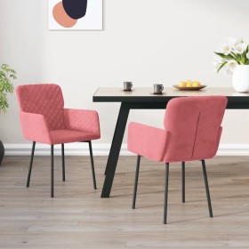 Sillas de comedor 2 unidades terciopelo rosa de vidaXL, Sillas de comedor - Ref: Foro24-344783, Precio: 121,99 €, Descuento: %