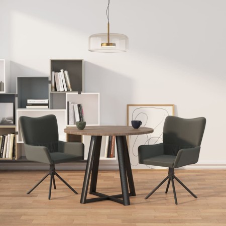 Swivel dining chairs 2 units dark gray velvet by vidaXL, dining chairs - Ref: Foro24-344810, Price: 153,94 €, Discount: %