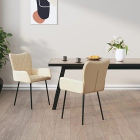 Dining chairs 2 units, cream-colored fabric by vidaXL, dining chairs - Ref: Foro24-344830, Price: 126,87 €, Discount: %