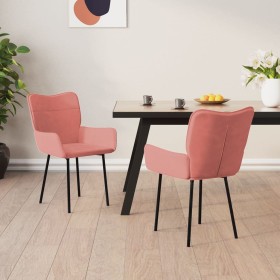 Sillas de comedor 2 unidades terciopelo rosa de vidaXL, Sillas de comedor - Ref: Foro24-344824, Precio: 135,99 €, Descuento: %