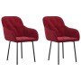 Dining chairs 2 units red velvet by vidaXL, dining chairs - Ref: Foro24-344850, Price: 126,86 €, Discount: %