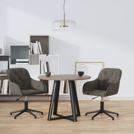 Swivel dining chairs 2 units dark gray velvet by vidaXL, dining chairs - Ref: Foro24-3103378, Price: 175,04 €, Discount: %