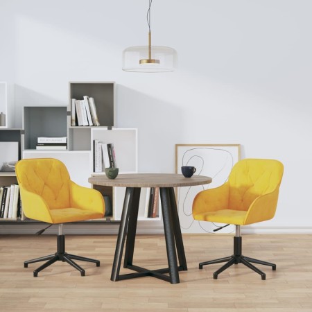 Swivel dining chairs 2 pcs yellow velvet by vidaXL, dining chairs - Ref: Foro24-3103384, Price: 173,33 €, Discount: %