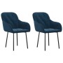 Dining chairs 2 units blue velvet by vidaXL, dining chairs - Ref: Foro24-344844, Price: 126,86 €, Discount: %