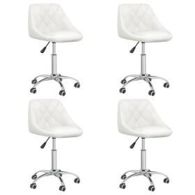 Swivel dining chairs 4 units white synthetic leather by vidaXL, dining chairs - Ref: Foro24-3088665, Price: 268,11 €, Discoun...