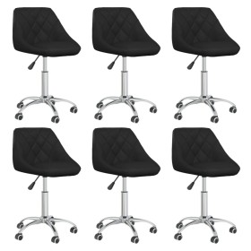 Swivel dining chairs 6 units black synthetic leather by vidaXL, dining chairs - Ref: Foro24-3088676, Price: 375,77 €, Discoun...